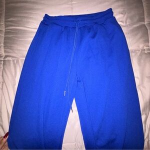 Bright blue workout joggers